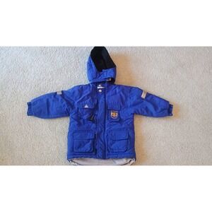 Vintage Jonathan Stone Sport Kids Blue Hooded Winter Parka Jacket Size 4T